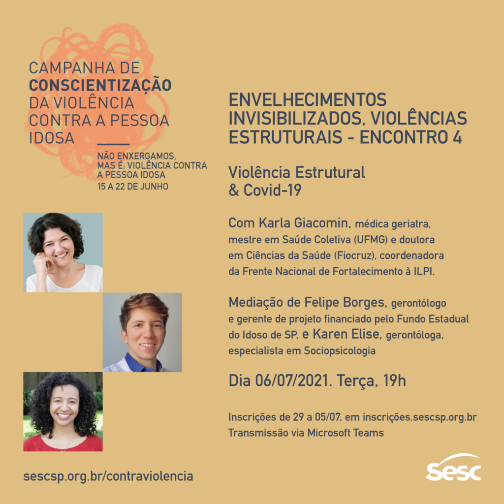 Sesc São Paulo realiza a campanha de conscientização da violência contra a pessoa idosa